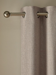 Natural Brushed Herringbone Eyelet Blackout Thermal Curtains - Image 3 of 3