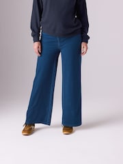 Dark Blue Maternity Wide Leg Denim Leggings - Image 3 of 10