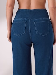 Dark Blue Maternity Wide Leg Denim Leggings - Image 5 of 10