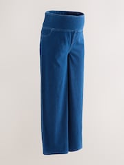 Dark Blue Maternity Wide Leg Denim Leggings - Image 8 of 10