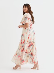 Scarlett & Jo White Curve Isabelle Angel Sleeve Maxi Dress - Image 2 of 4