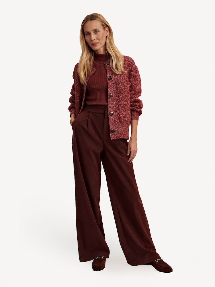 Varley Brown Floris Wide Leg Trousers - Image 1 of 8