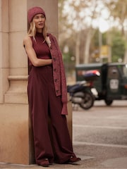 Varley Brown Floris Wide Leg Trousers - Image 4 of 8