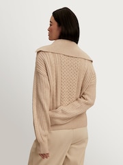 بيج داكن - كنزة مريحة بكابل نصف سحاب Camello من Varley - Image 3 of 5