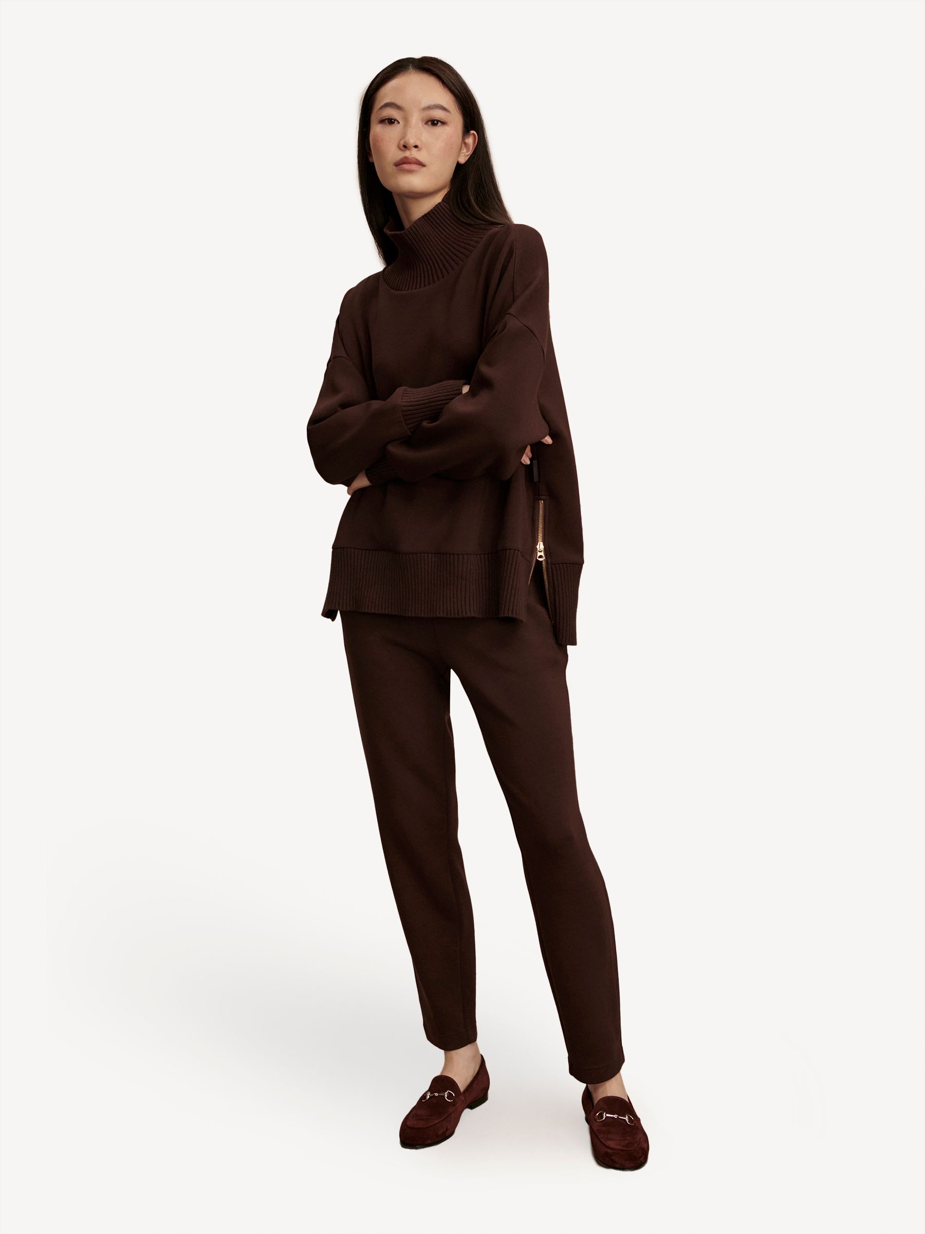 Varley Coffee Bean Barker High Neck Sweatshirt | Seasons