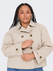 ONLY Curve Natural Light Short Trenchcoat - Image 1 of 7