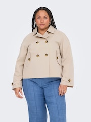 ONLY Curve Natural Light Short Trenchcoat - Image 2 of 7