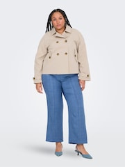 ONLY Curve Natural Light Short Trenchcoat - Image 5 of 7
