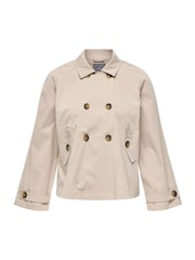 ONLY Curve Natural Light Short Trenchcoat - Image 6 of 7