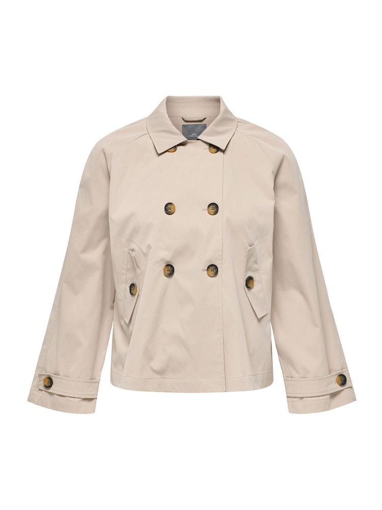ONLY Curve Natural Light Short Trenchcoat - Image 6 of 7