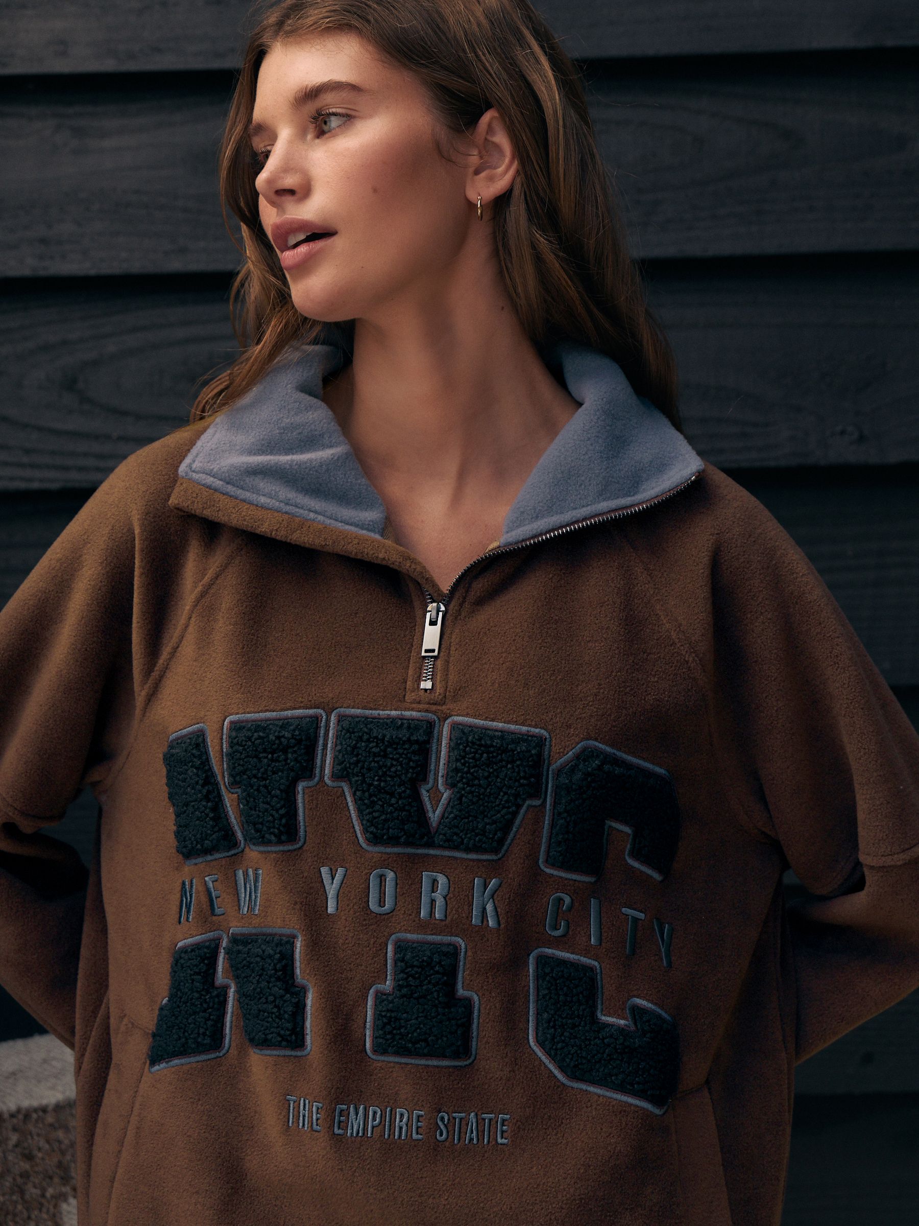 Buy Chocolate Brown Half Zip Fleece Jumper from the Next UK online