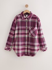Burgundy Red Check Polar Fleece Shacket - Image 1 of 3