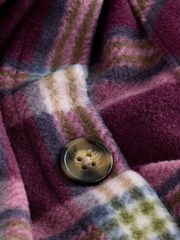 Burgundy Red Check Polar Fleece Shacket - Image 2 of 3