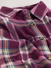 Burgundy Red Check Polar Fleece Shacket - Image 3 of 3