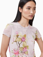 AllSaints Pink Ellie Mesh T-Shirt - Image 1 of 6