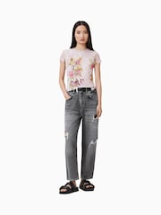 AllSaints Pink Ellie Mesh T-Shirt - Image 2 of 6