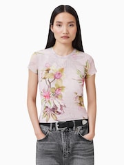AllSaints Pink Ellie Mesh T-Shirt - Image 3 of 6