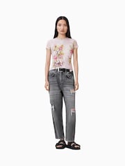AllSaints Pink Ellie Mesh T-Shirt - Image 4 of 6