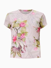 AllSaints Pink Ellie Mesh T-Shirt - Image 6 of 6