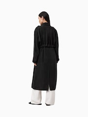 AllSaints Black Linnie Trench Coat - Image 2 of 11