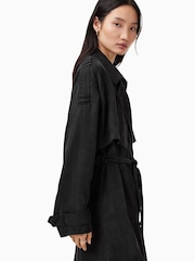 AllSaints Black Linnie Trench Coat - Image 7 of 11