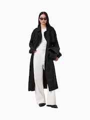 AllSaints Black Linnie Trench Coat - Image 8 of 11