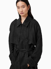 AllSaints Black Linnie Trench Coat - Image 9 of 11
