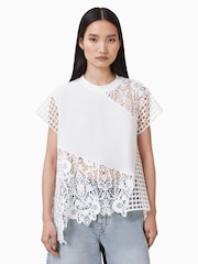 AllSaints White Zala Crochet Top - Image 2 of 6