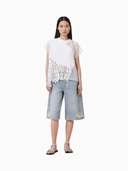 AllSaints White Zala Crochet Top - Image 4 of 6