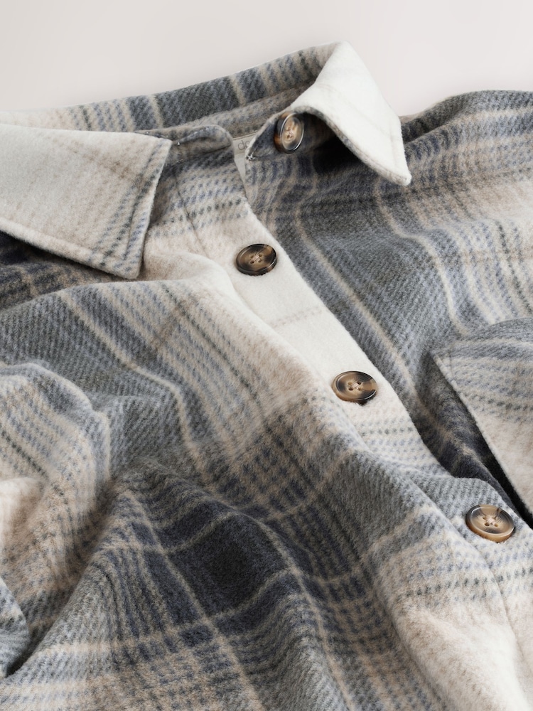 Black/White Check Polar Fleece Shacket - Image 8 of 8