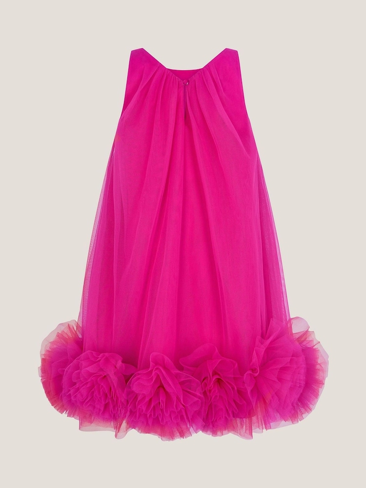 Monsoon Pink Sleeveless Tulle Pom Swing Dress - Image 2 of 2