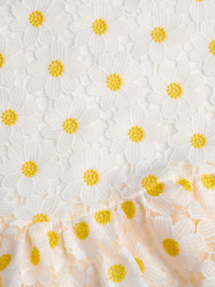 Monsoon Natural Zaria Daisy Lace Swing Dress - Image 3 of 3