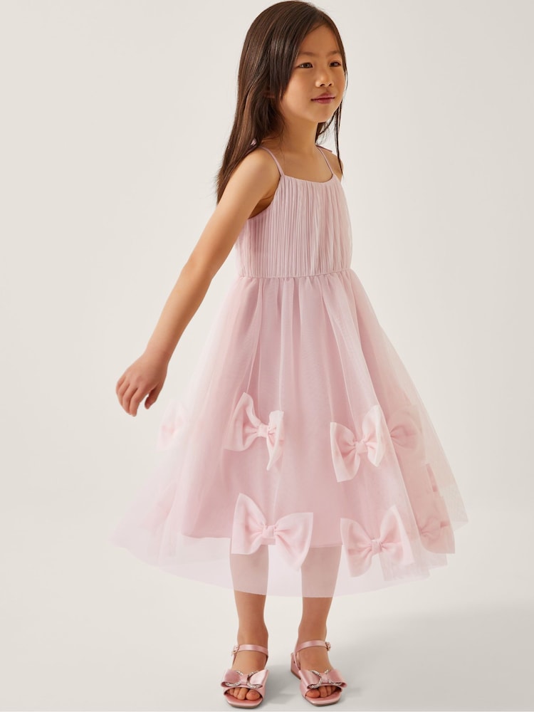 Monsoon Pink Irene Bow Tulle Party Dress - Image 1 of 3