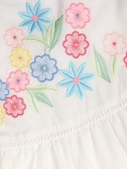 Monsoon Natural Floral Embroidered 100% Cotton Dress - Image 4 of 4