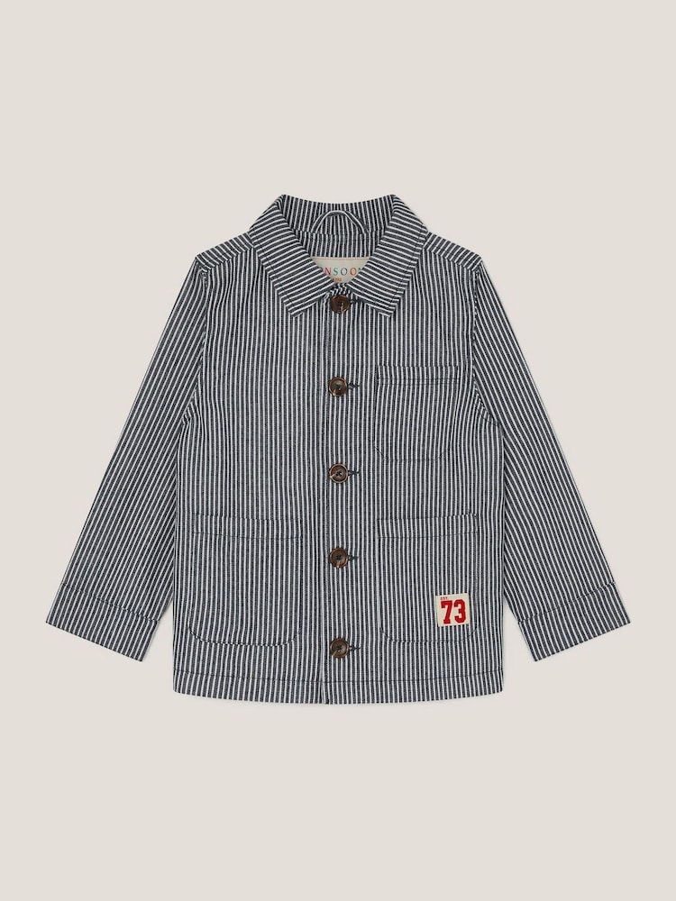 Monsoon Grey Pinstripe Shacket - Image 1 of 3