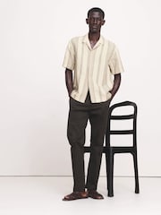 Banana Republic рубашка в полоску из хлопка и льна - Изображение 3 из 5