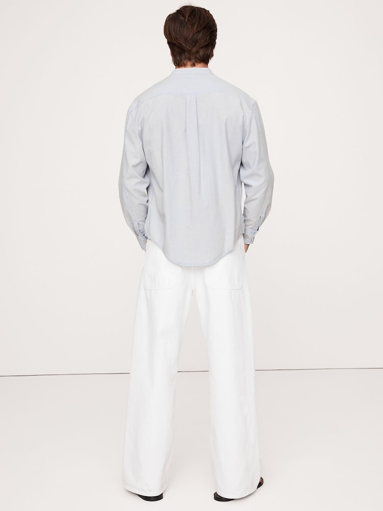 Banana Republic Blue Relaxed-Fit Chambray Shirt - Image 2 of 3