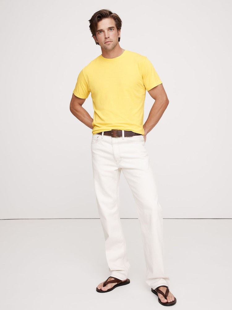 Gelb - Banana Republic – leichtes T-Shirt mit Rundhalsausschnitt aus Baumwolle - Bild 1 von 1