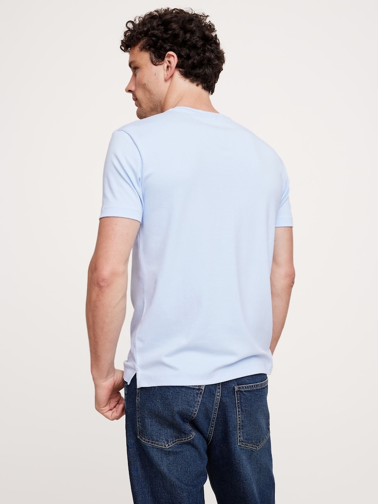 Banana Republic Blue Luxury-Touch T-Shirt - Image 2 of 4