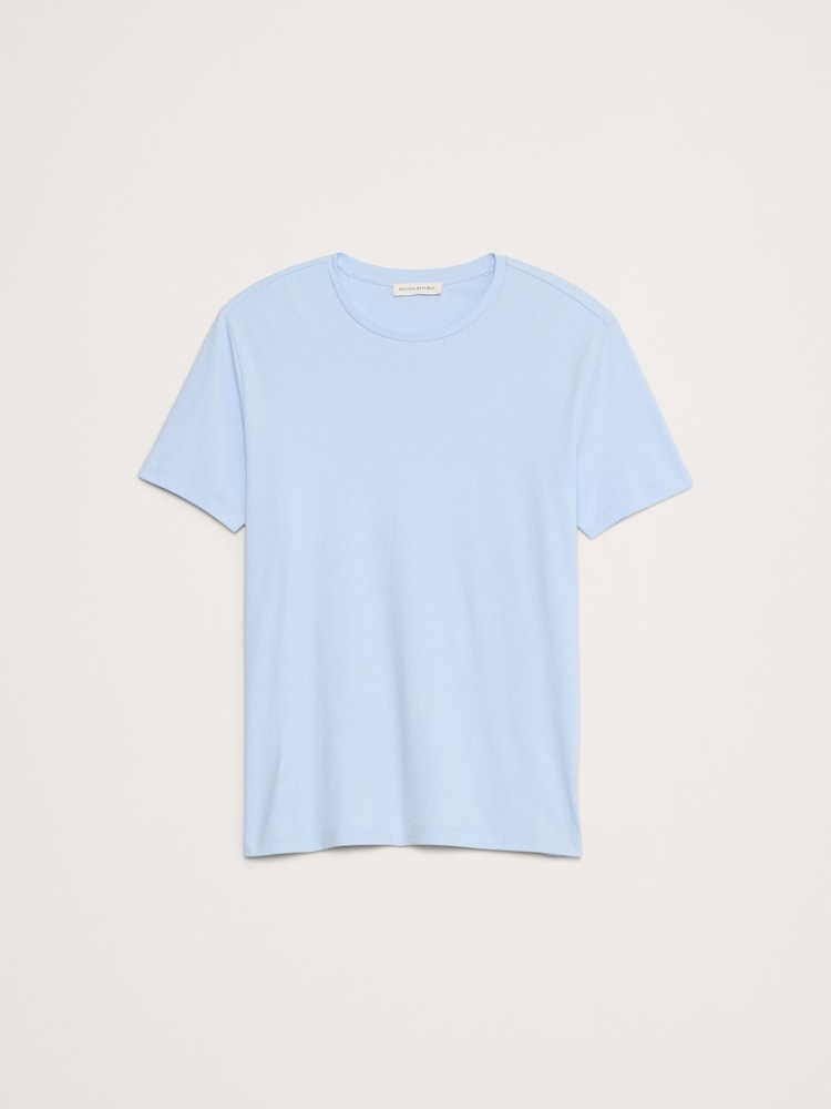 Banana Republic Blue Luxury-Touch T-Shirt - Image 4 of 4
