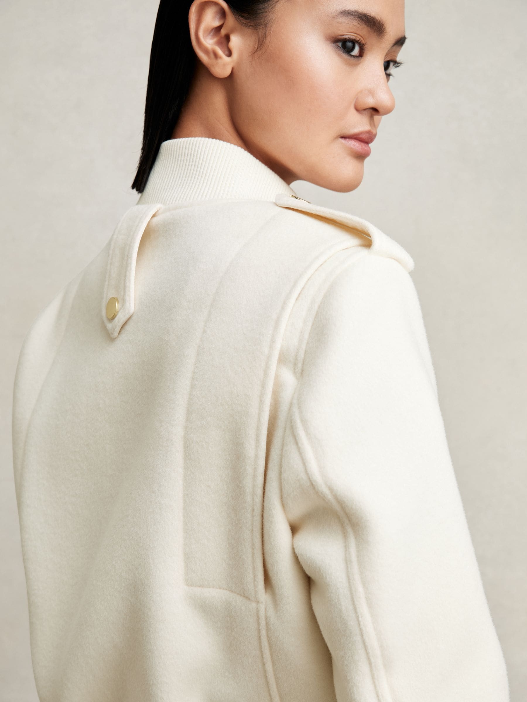 Buy Reiss Cream Cleo Epaulette Bomber Jacket from Next USA