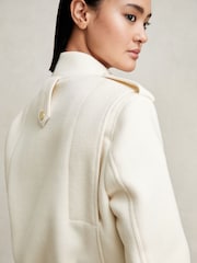 Reiss Cream Cleo Brushed Wool Epaulette Bomber Jacket - Image 4 of 6