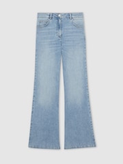 Reiss Light Blue Bonnie Petite Mid-Rise Flared Jeans - Image 2 of 7