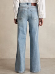 Reiss Light Blue Bonnie Petite Mid-Rise Flared Jeans - Image 5 of 7
