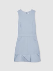 Reiss Blue Ashley Structured Ruffle-Hem Mini Dress - Image 2 of 6