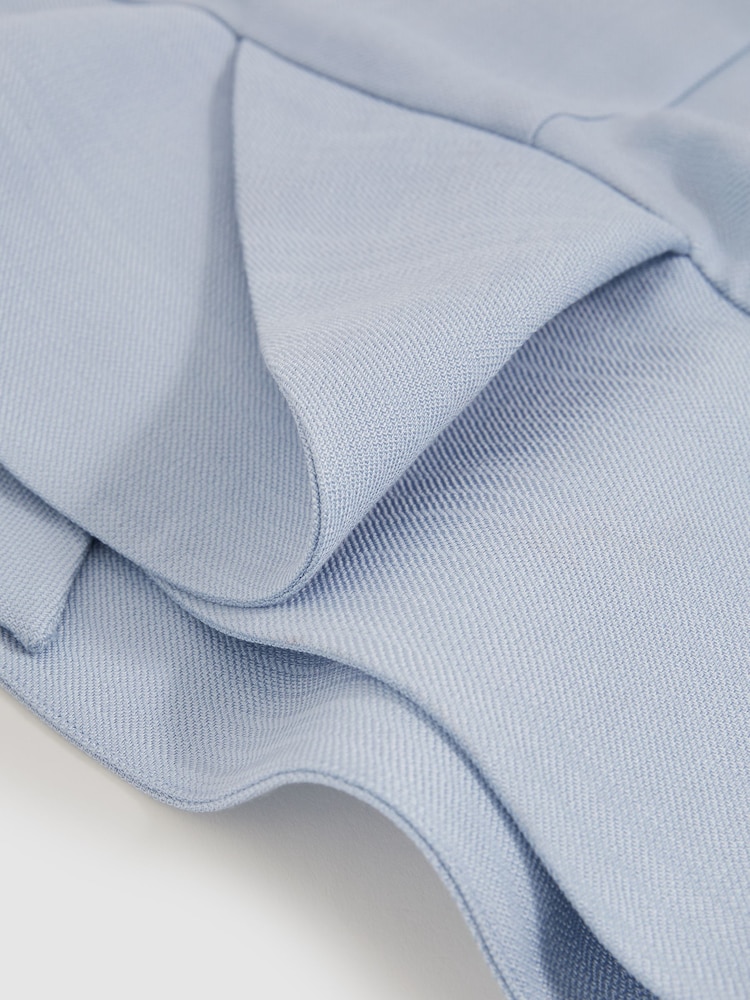Reiss Blue Ashley Structured Ruffle-Hem Mini Dress - Image 6 of 6