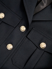 Reiss Black Jaque Wool Twin Pocket Cropped Jacket - Image 6 of 6