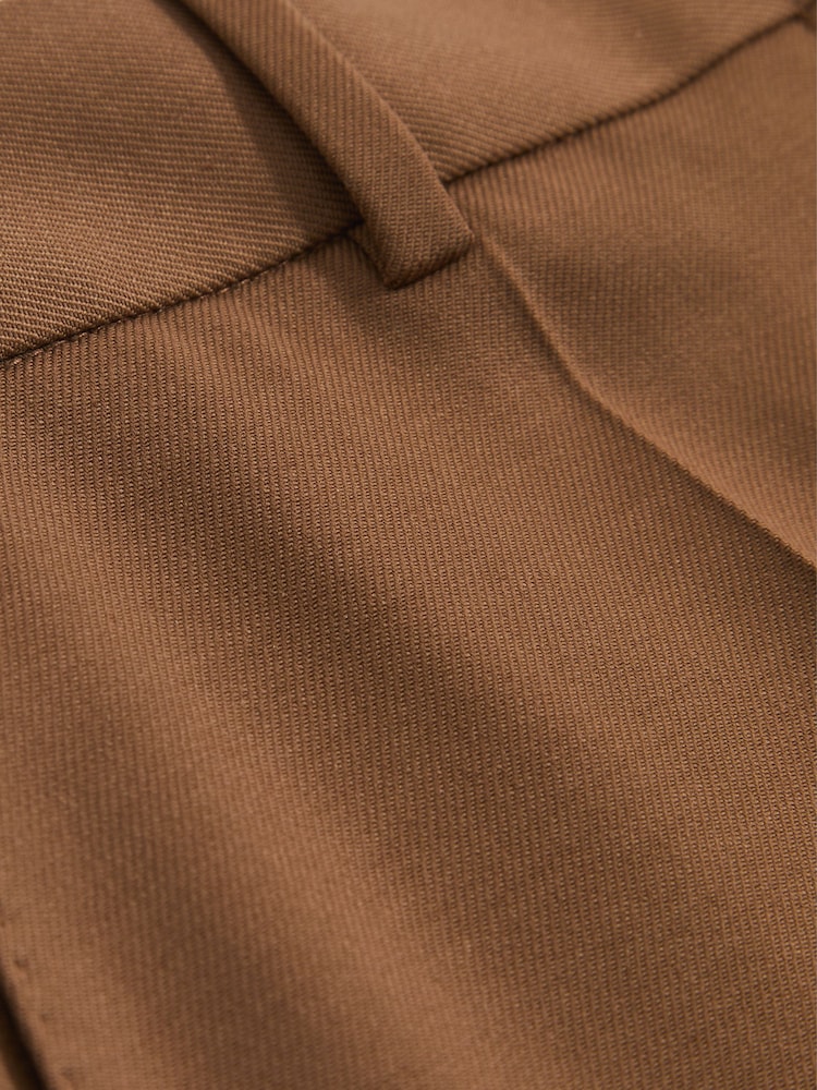 Reiss Tan Solene Wool Blend Wide Leg Suit Trousers - Image 7 of 7