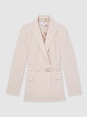 Reiss Pink Darcie Single-Breasted Belted Suit Jacket - Image 2 of 6