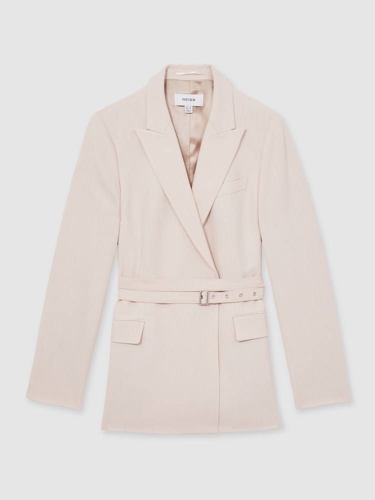 Reiss Pink Darcie Single-Breasted Belted Suit Jacket - Image 2 of 6